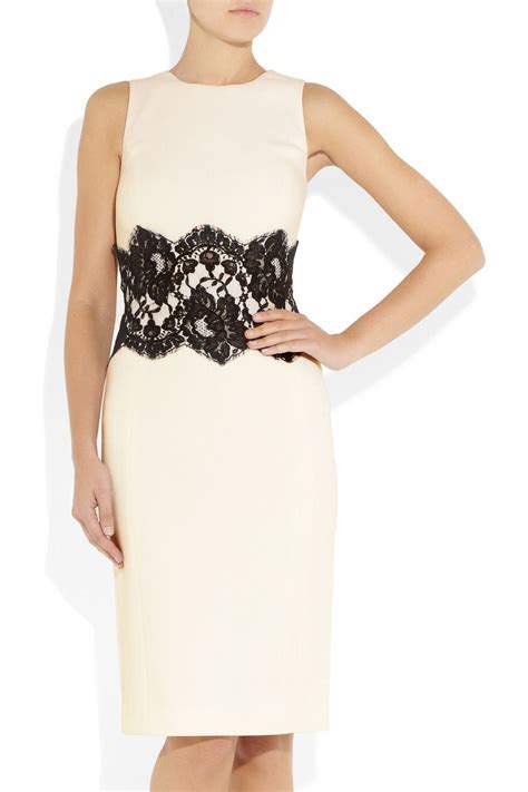 michael kors lace trimmed crepe dress|MICHAEL Michael Kors Women's Stretch Crepe .